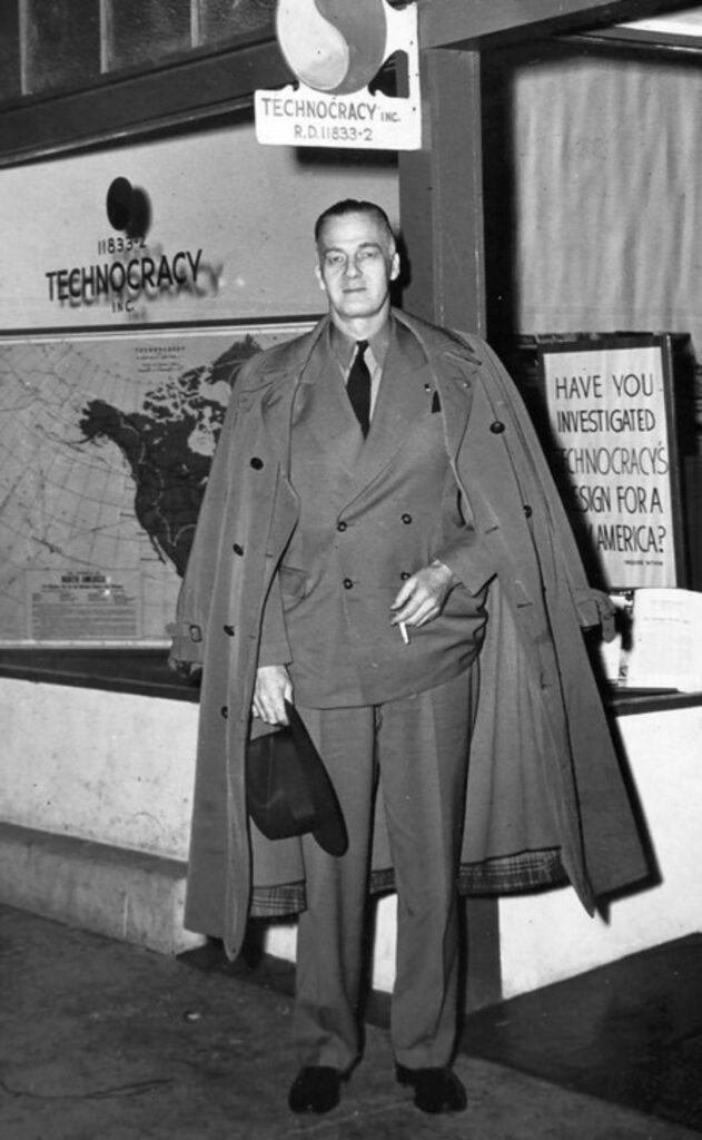 Howard Scott założył Technocracy Inc. w 1933 roku i stał na czele organizacji aż do swojej śmierci w 1970 roku. (Technocracyinc.org)